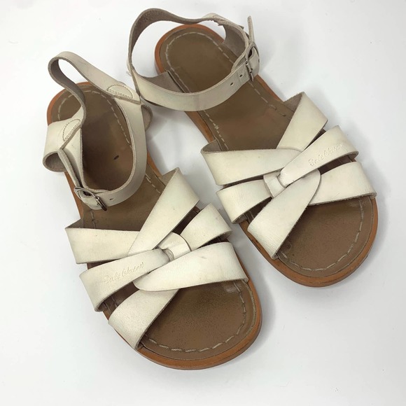 Salt Water Sandals by Hoy - White Leather Sandals - Picture 1 of 6